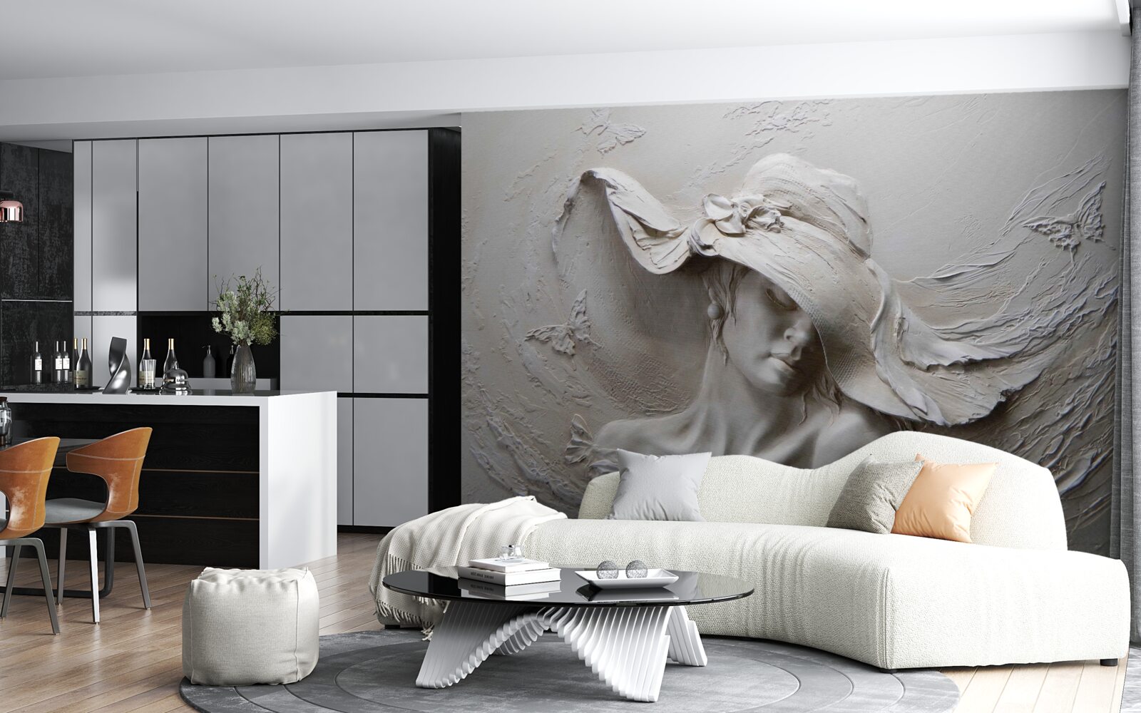 Fototapeta na stene je vyrezaný obraz dievčaťa v klobúku