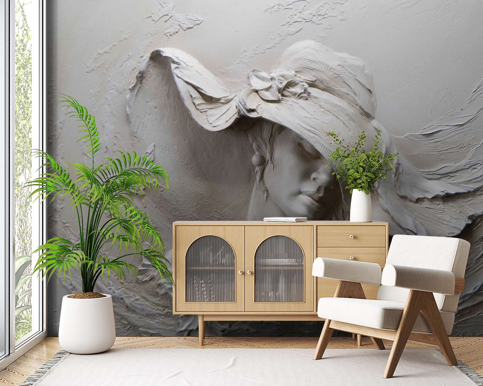 Fototapeta na stene je vyrezaný obraz dievčaťa v klobúku