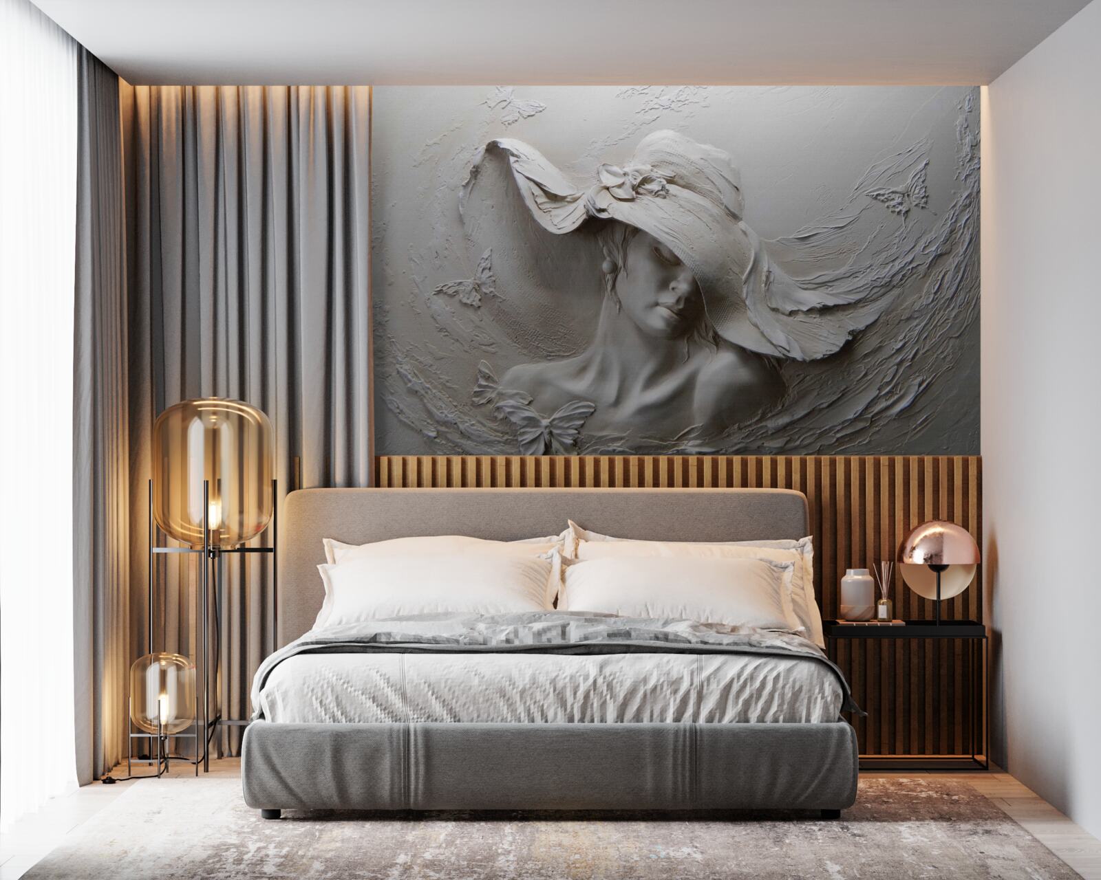 Fototapeta na stene je vyrezaný obraz dievčaťa v klobúku