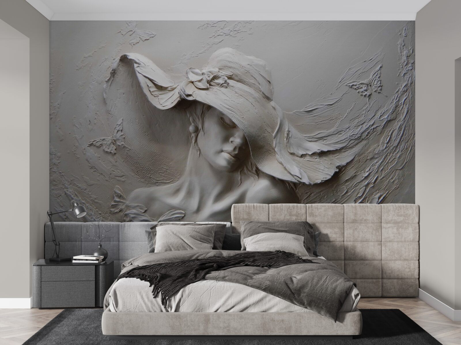 Fototapeta na stene je vyrezaný obraz dievčaťa v klobúku