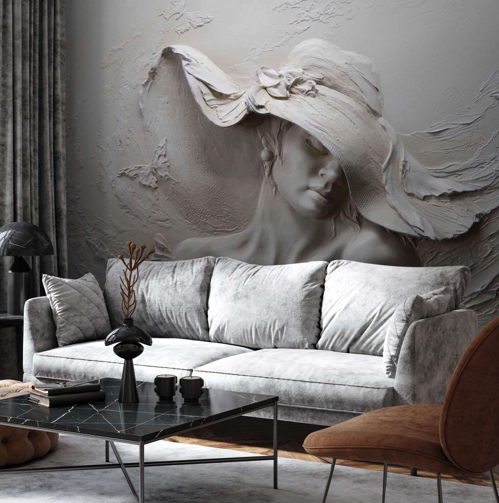 Fototapeta na stene je vyrezaný obraz dievčaťa v klobúku