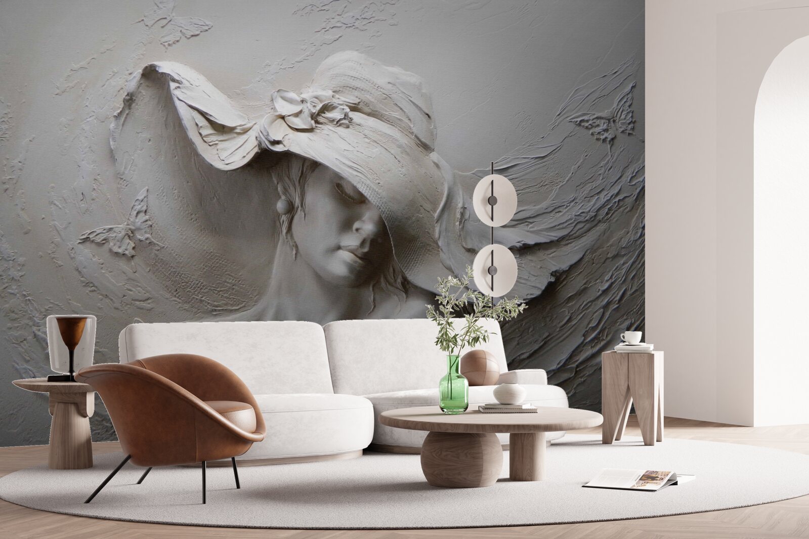 Fototapeta na stene je vyrezaný obraz dievčaťa v klobúku