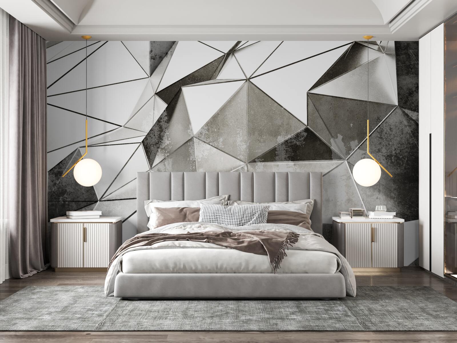 Fototapeta abstraktné čierne a biele pozadie v geometrickom štýle