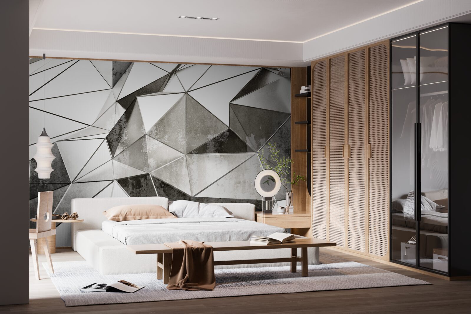 Fototapeta abstraktné čierne a biele pozadie v geometrickom štýle