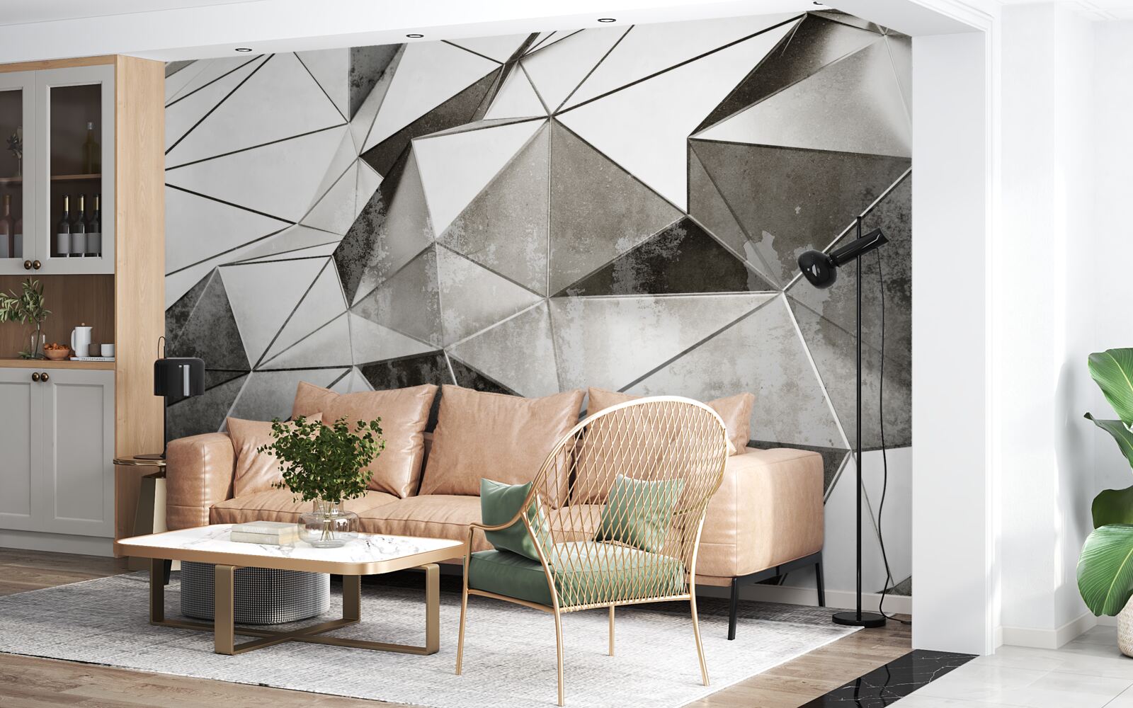 Fototapeta abstraktné čierne a biele pozadie v geometrickom štýle