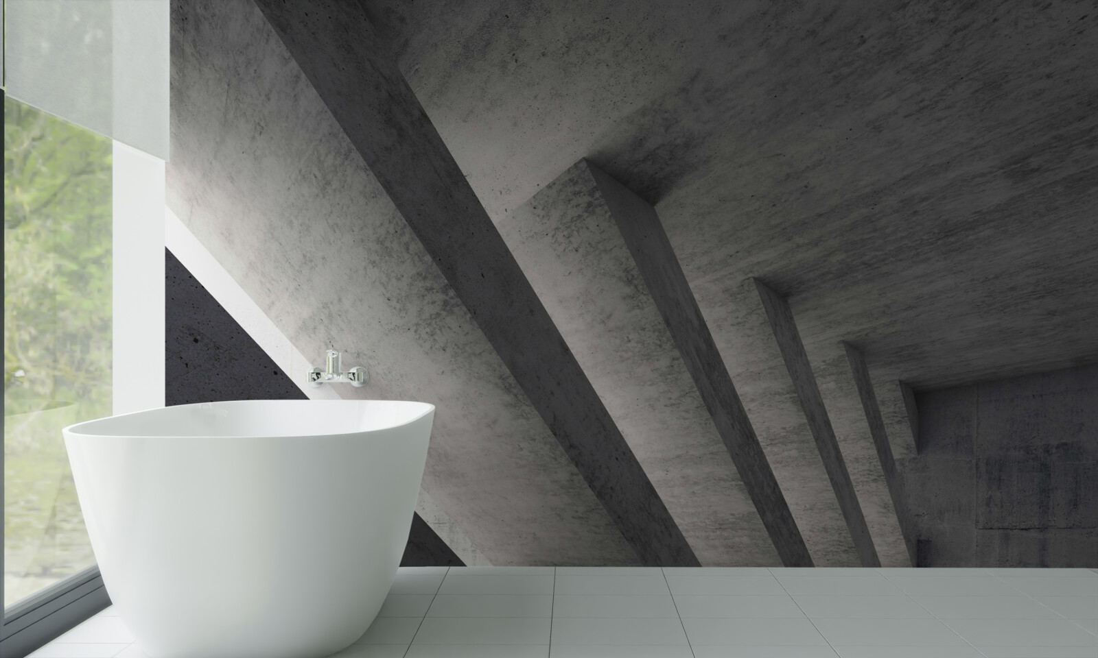 Fototapeta šedý tunel v architektonickom štýle