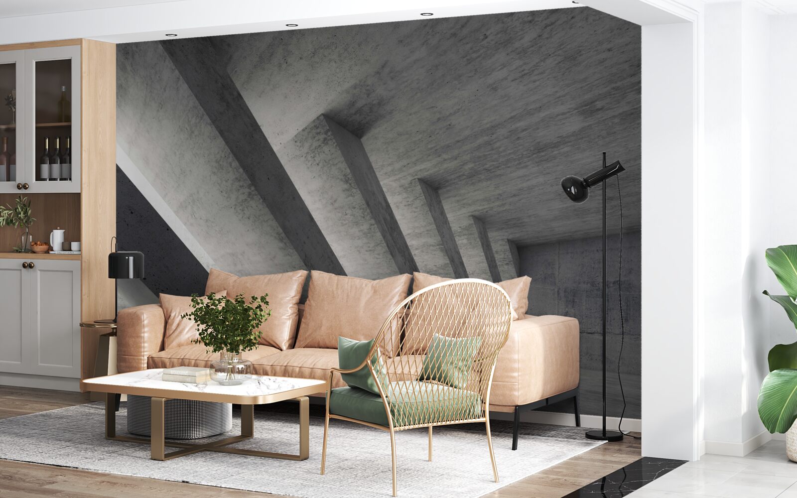 Fototapeta šedý tunel v architektonickom štýle