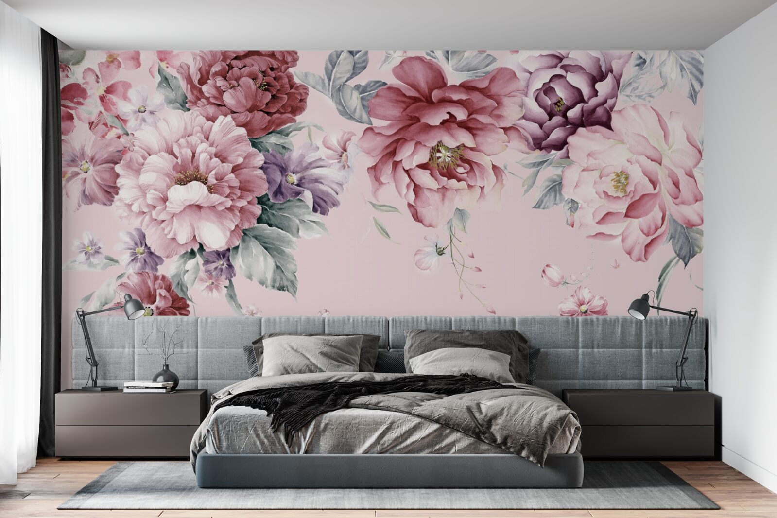 Fototapeta rôzne ružové kvety