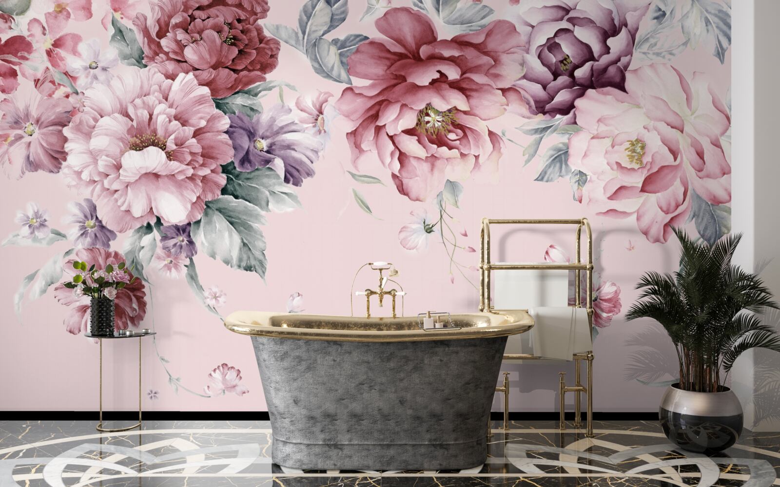 Fototapeta rôzne ružové kvety