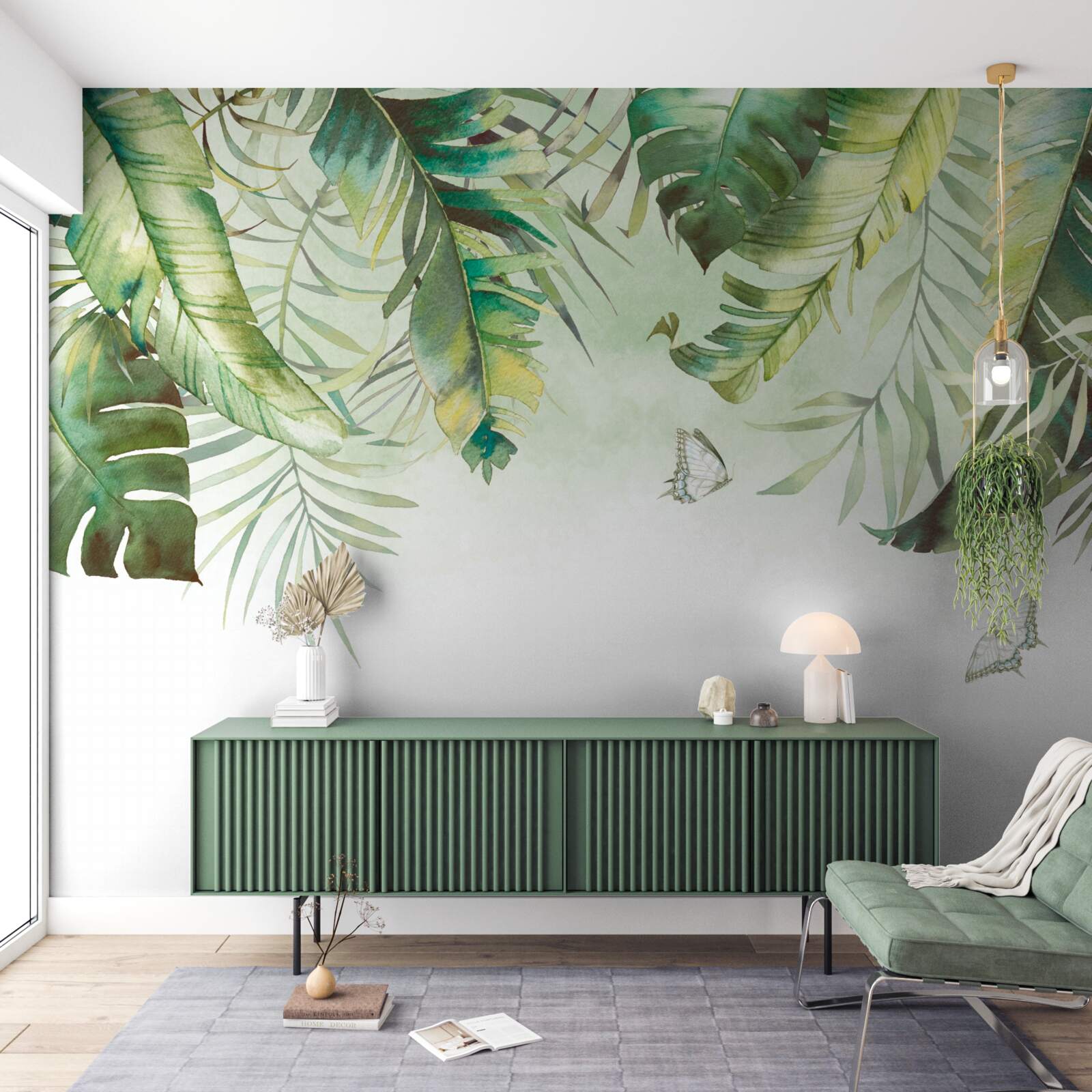 Fototapeta Lepidoptera medzi tropickými listami