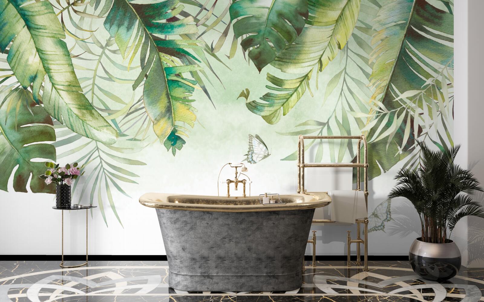 Fototapeta Lepidoptera medzi tropickými listami