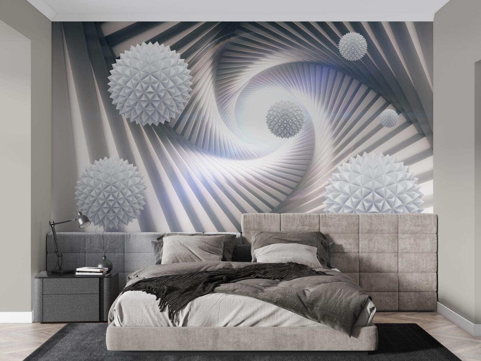 Fototapeta biele gule a abstraktné špirály