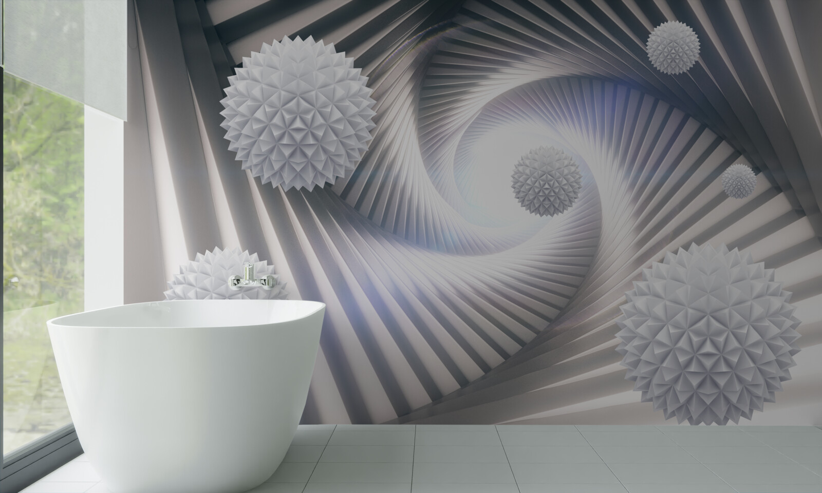 Fototapeta biele gule a abstraktné špirály