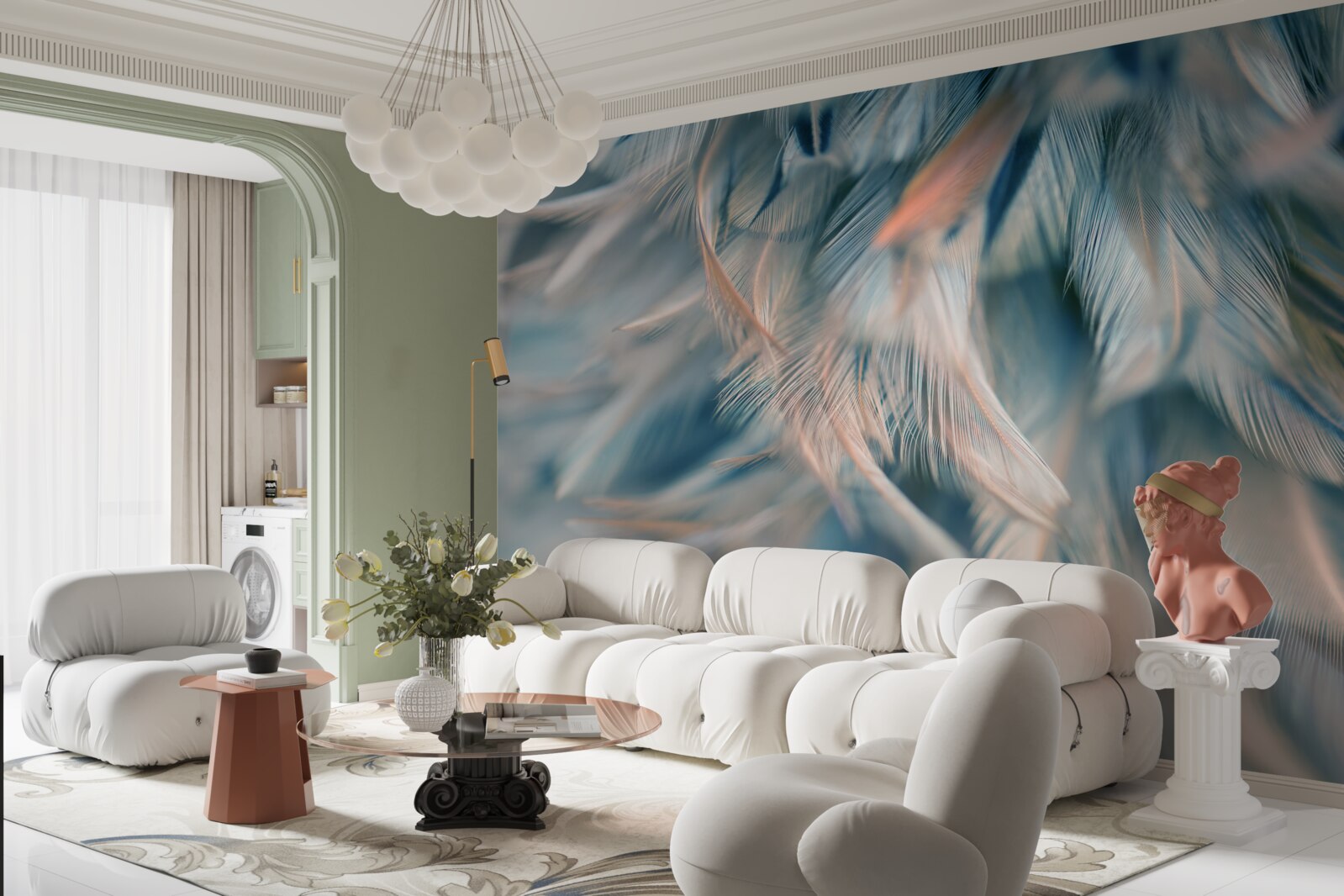 Fototapeta mäkké pozadie vyrobené z rôznych pierok