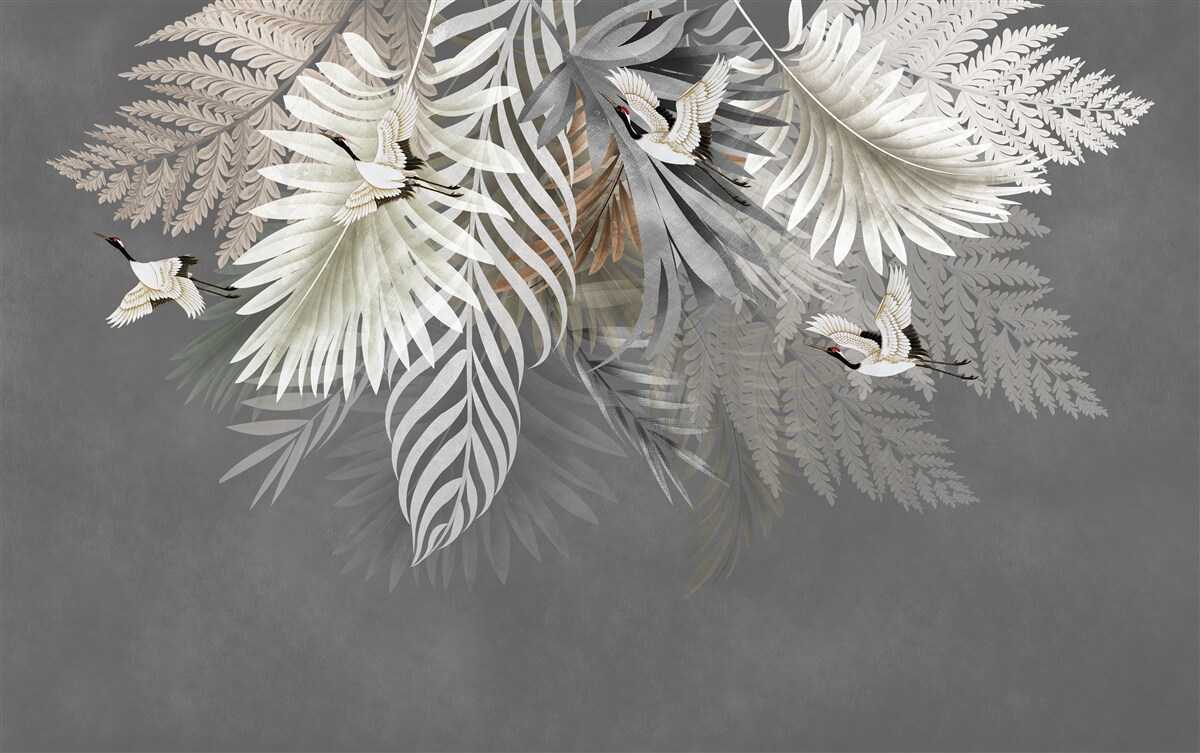 Fototapeta obrovské listy a pernaté tvory