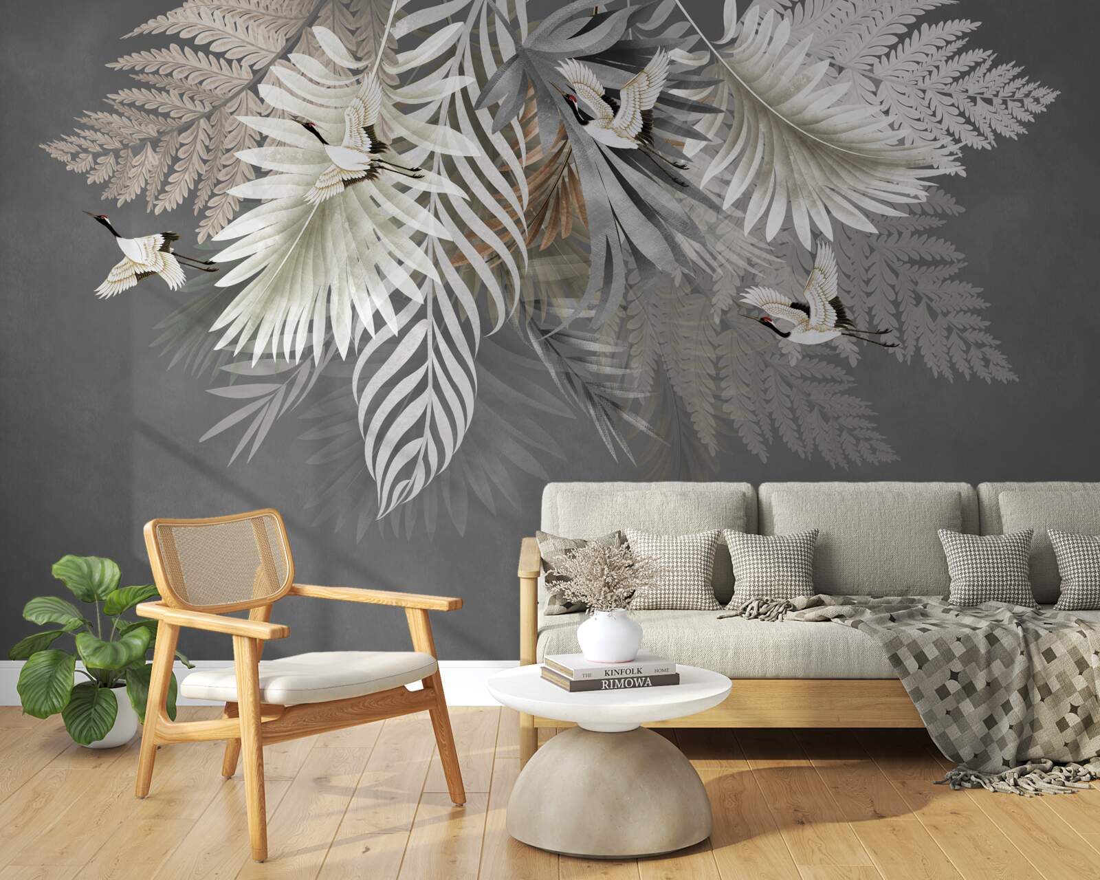 Fototapeta obrovské listy a pernaté tvory