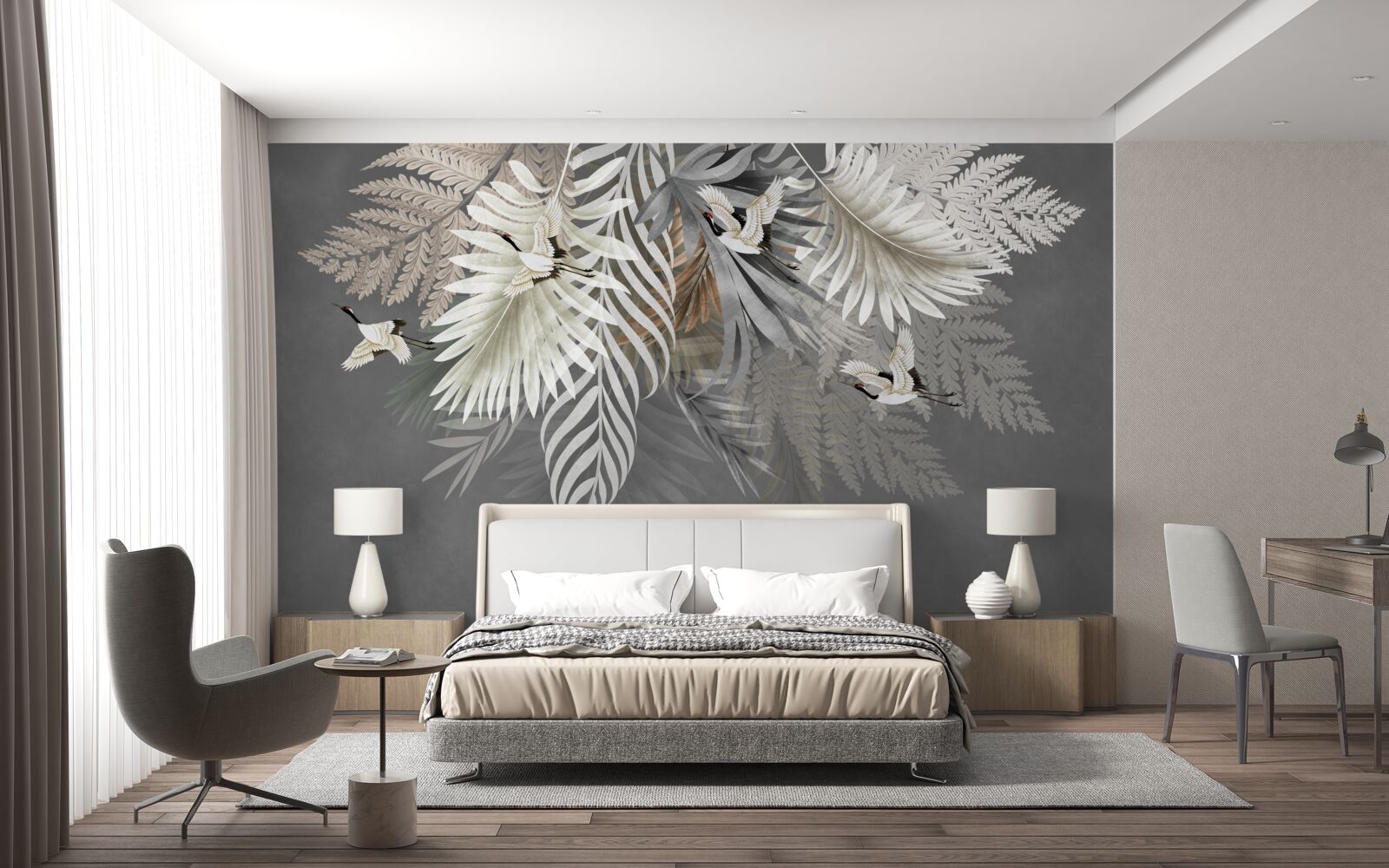 Fototapeta obrovské listy a pernaté tvory