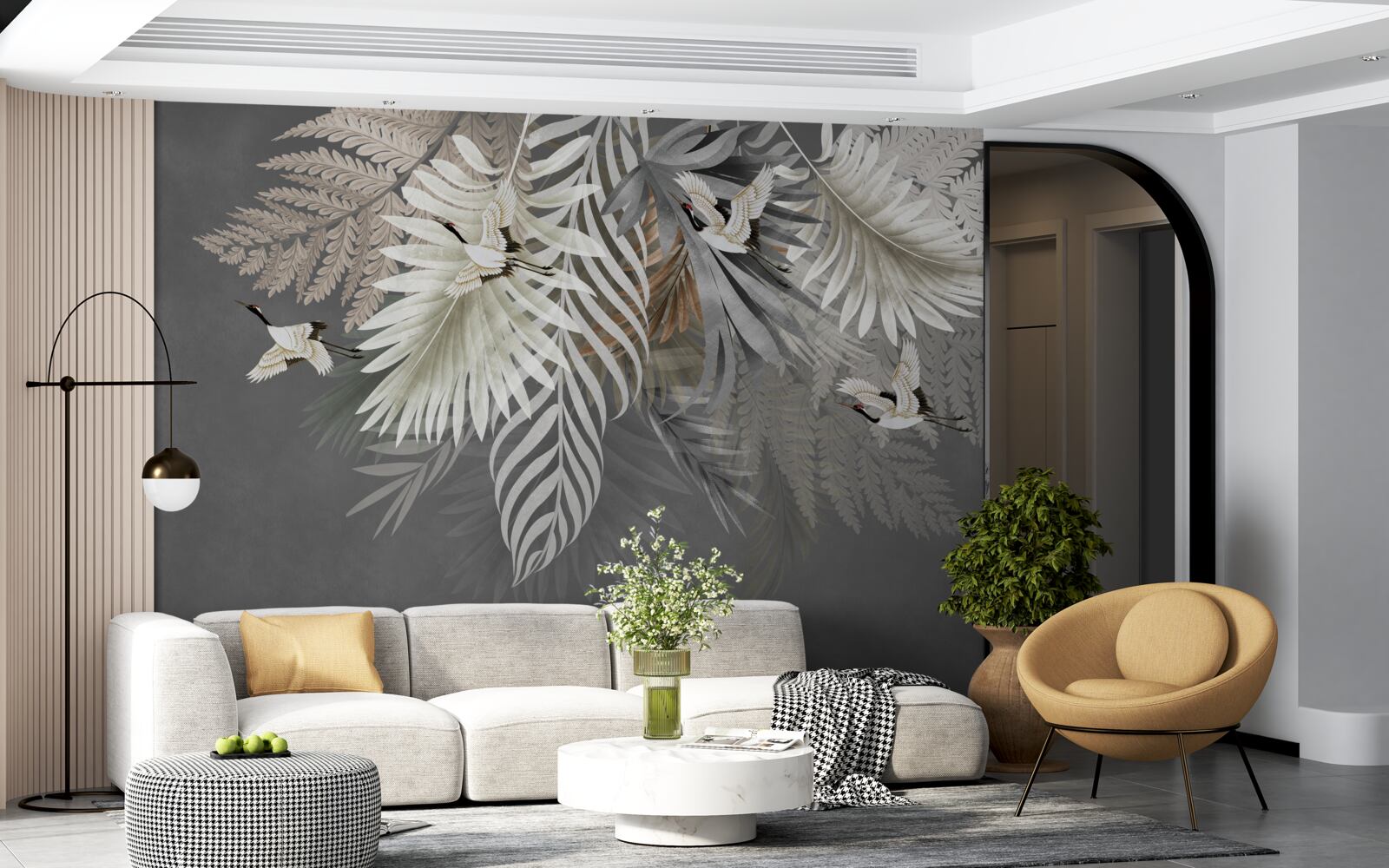 Fototapeta obrovské listy a pernaté tvory