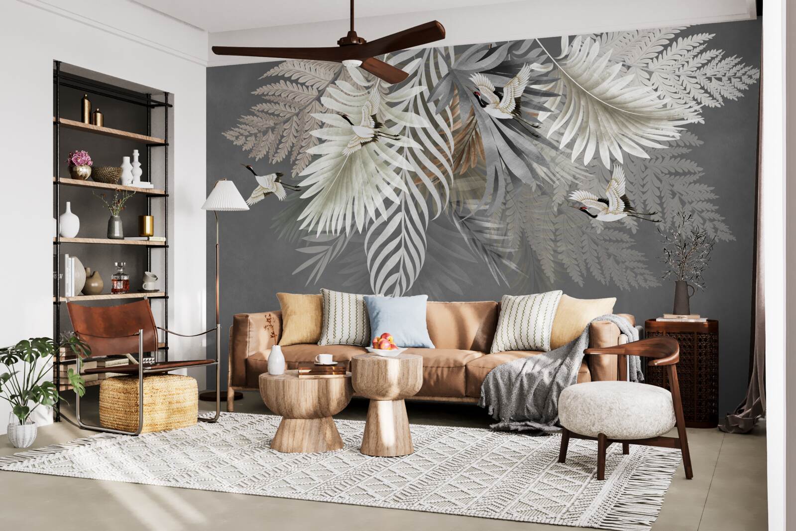 Fototapeta obrovské listy a pernaté tvory