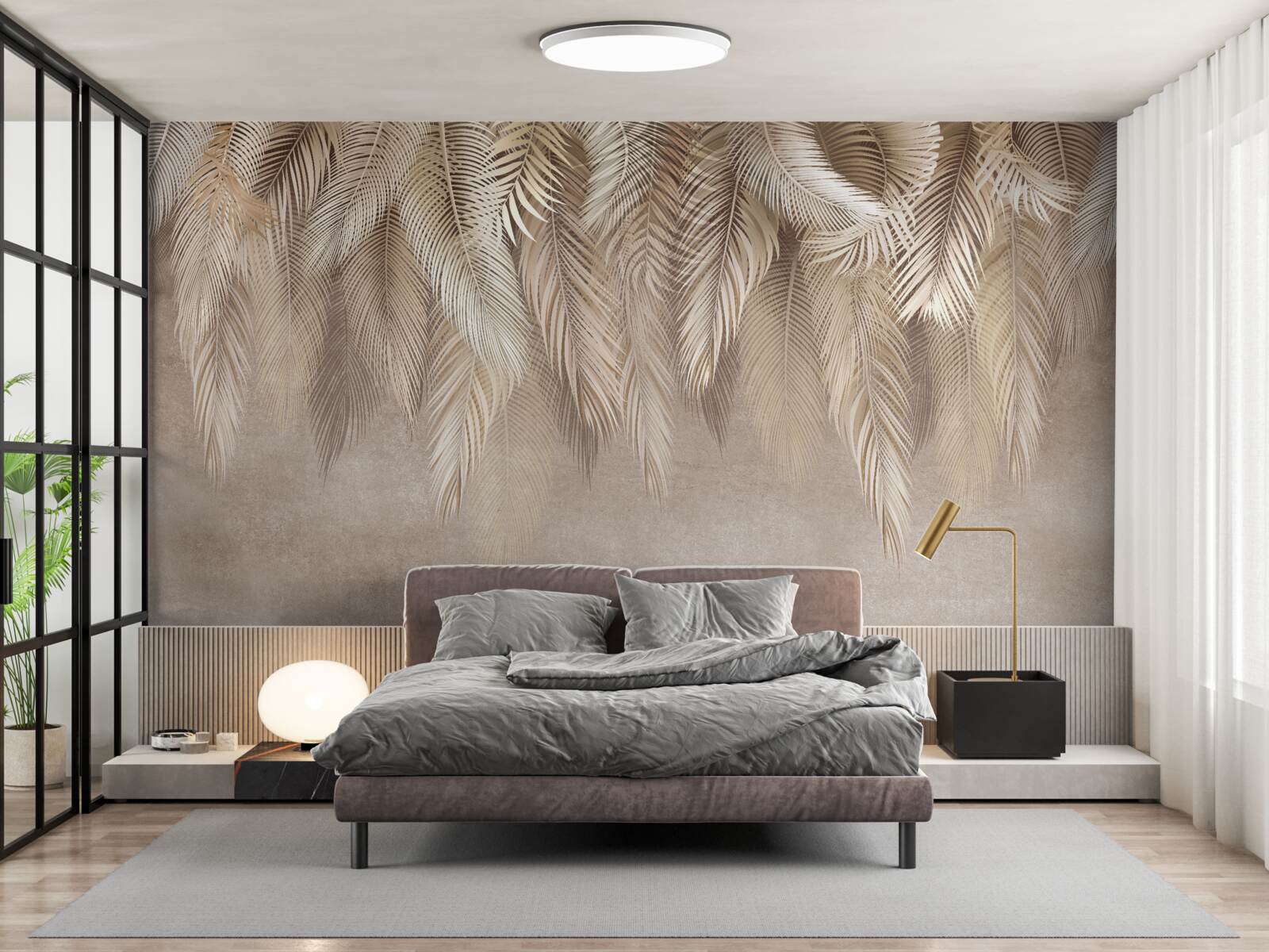 Fototapeta veľa zlatých páperových búnd