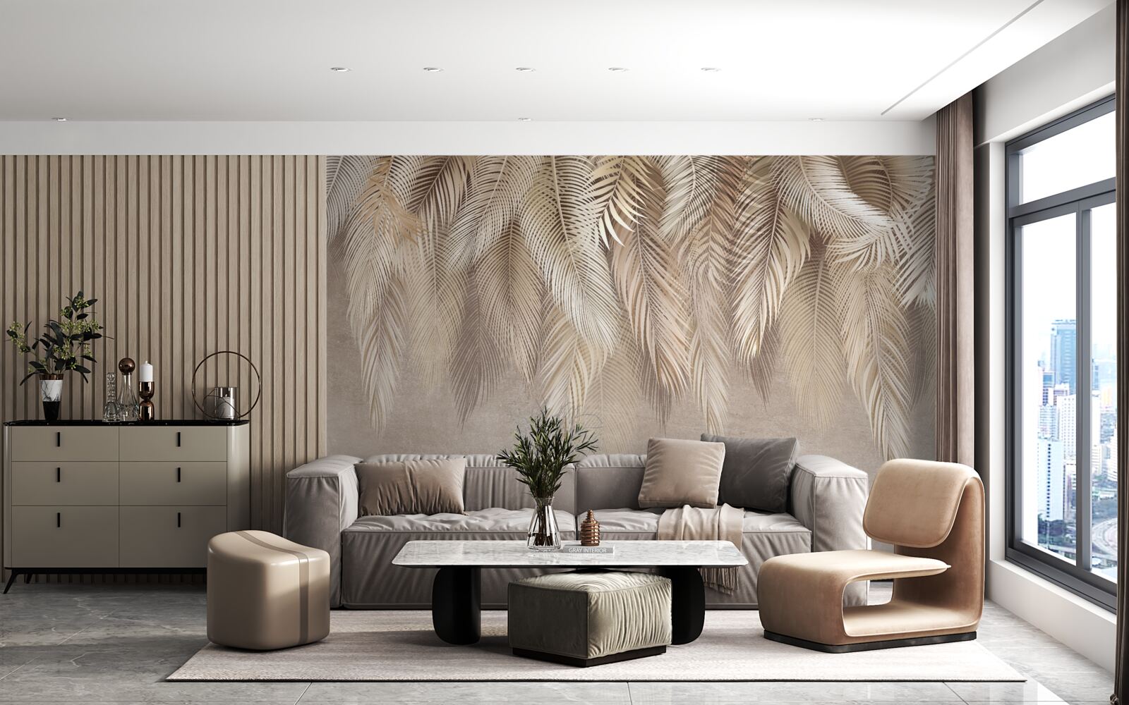 Fototapeta veľa zlatých páperových búnd