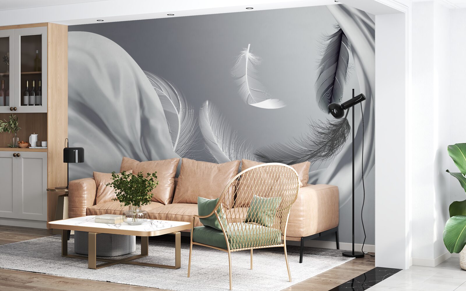 Fototapeta skrútené, lesklé biele perie