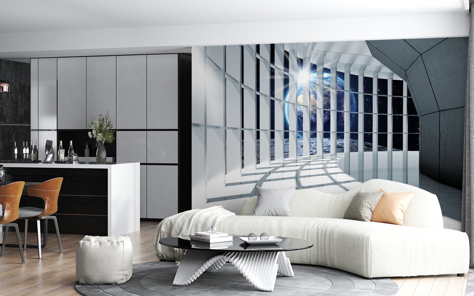 Fototapeta Svetlo z planéty preniká cez priechod budovy