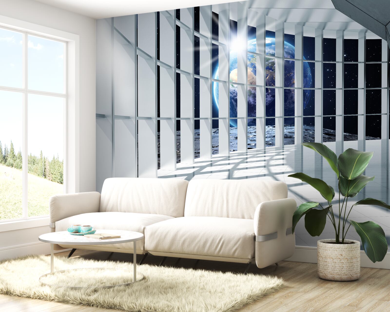 Fototapeta Svetlo z planéty preniká cez priechod budovy