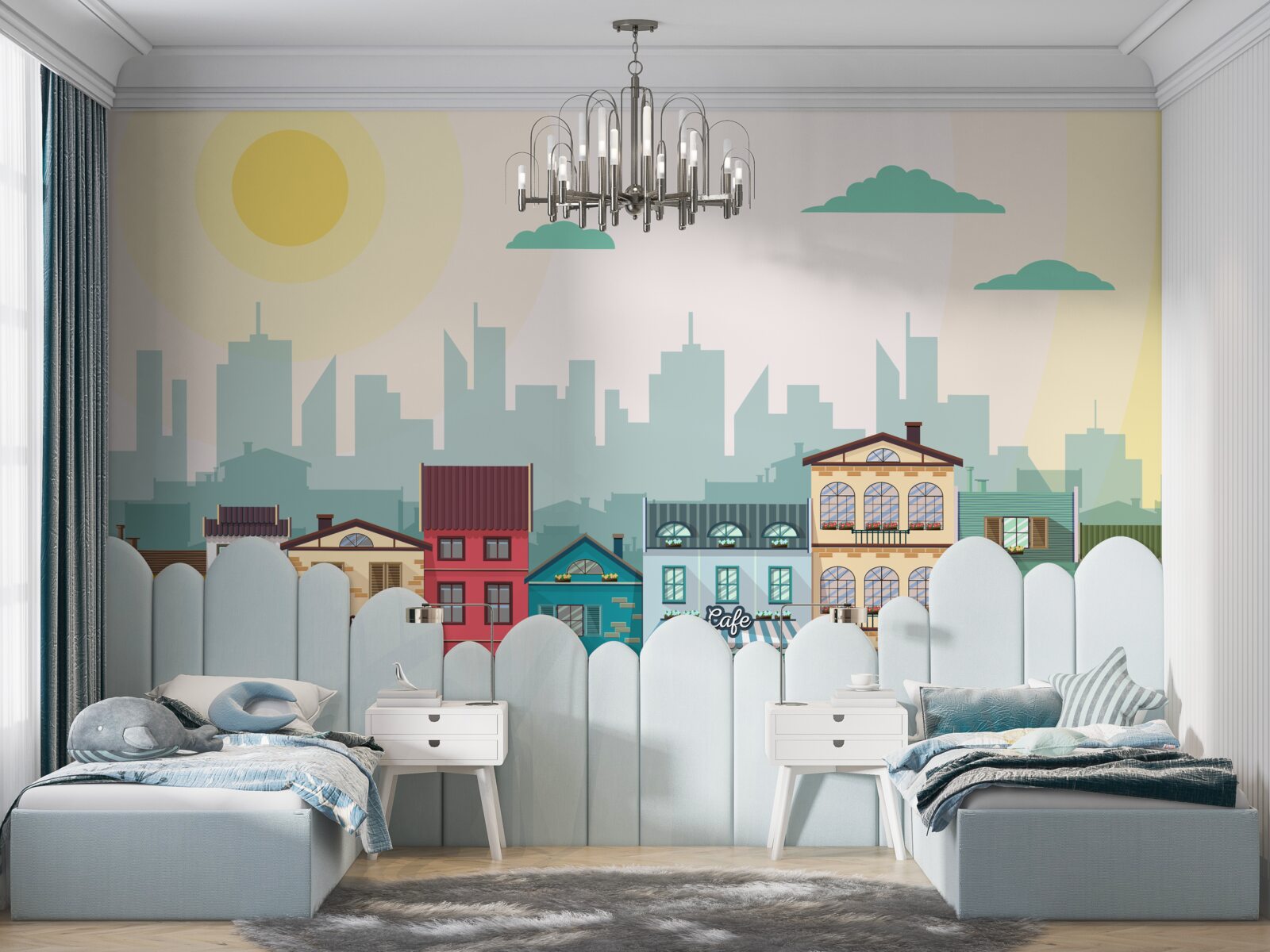 Fototapeta Roztomilé domčeky v rôznych farbách