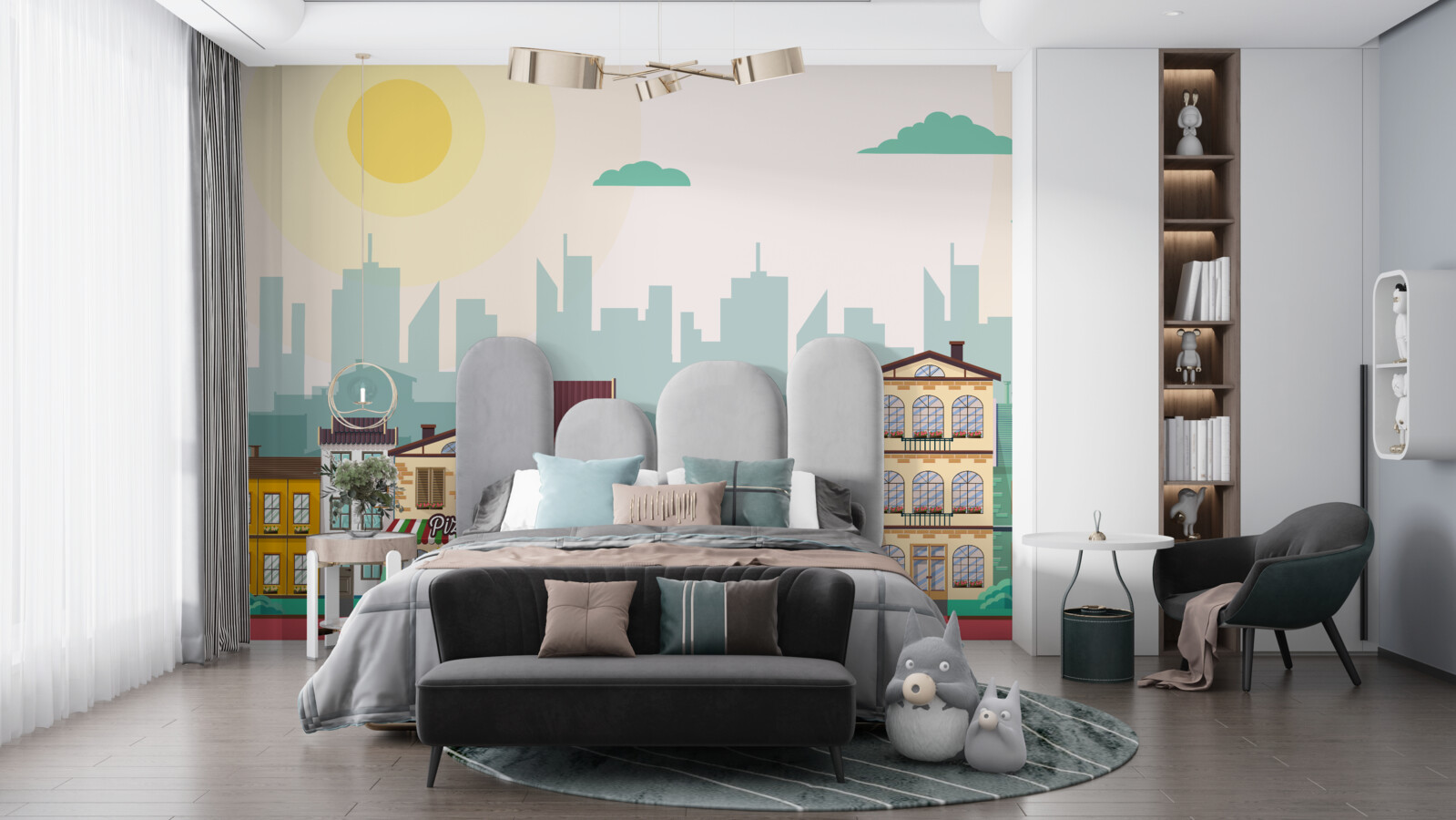 Fototapeta Roztomilé domčeky v rôznych farbách