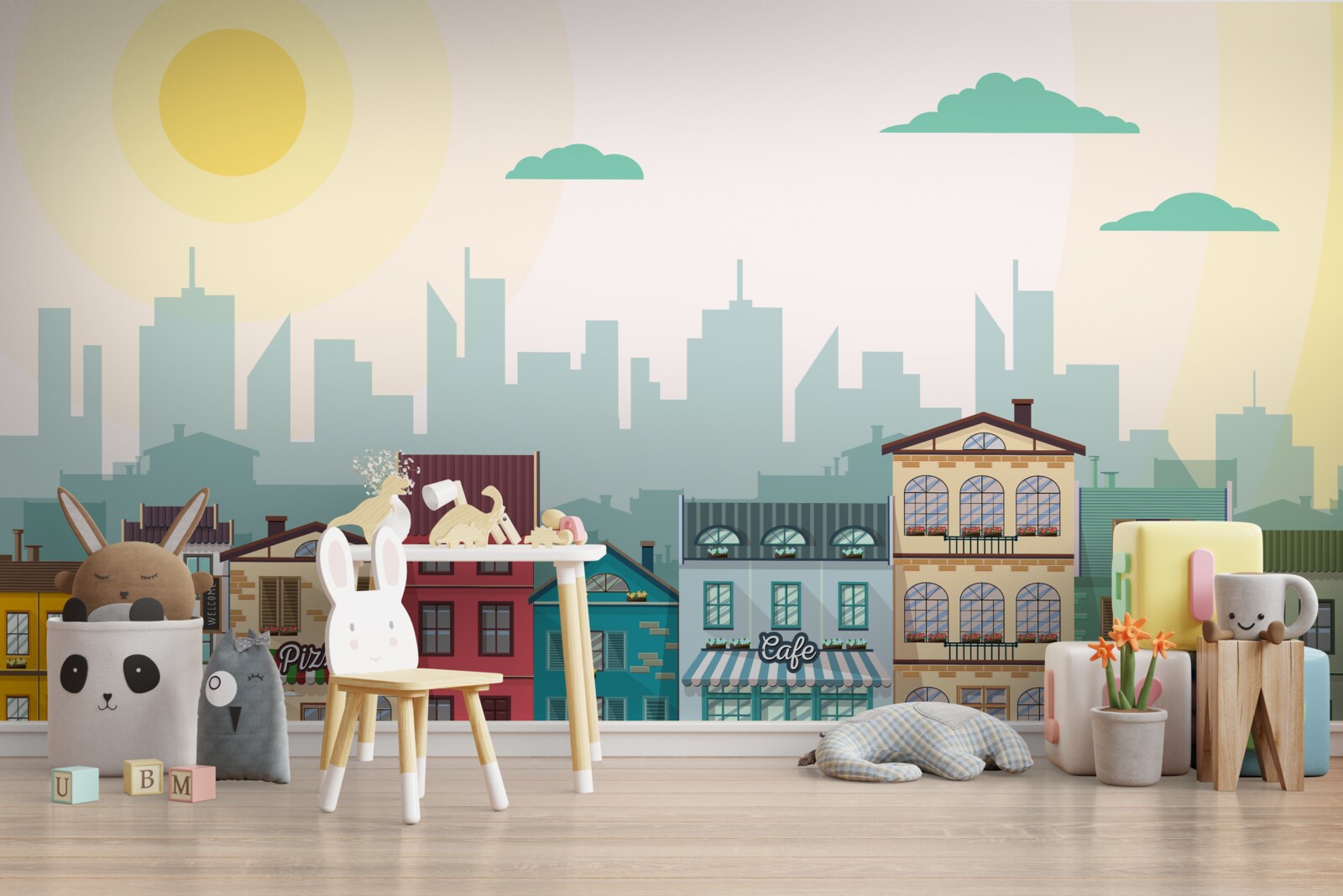 Fototapeta Roztomilé domčeky v rôznych farbách