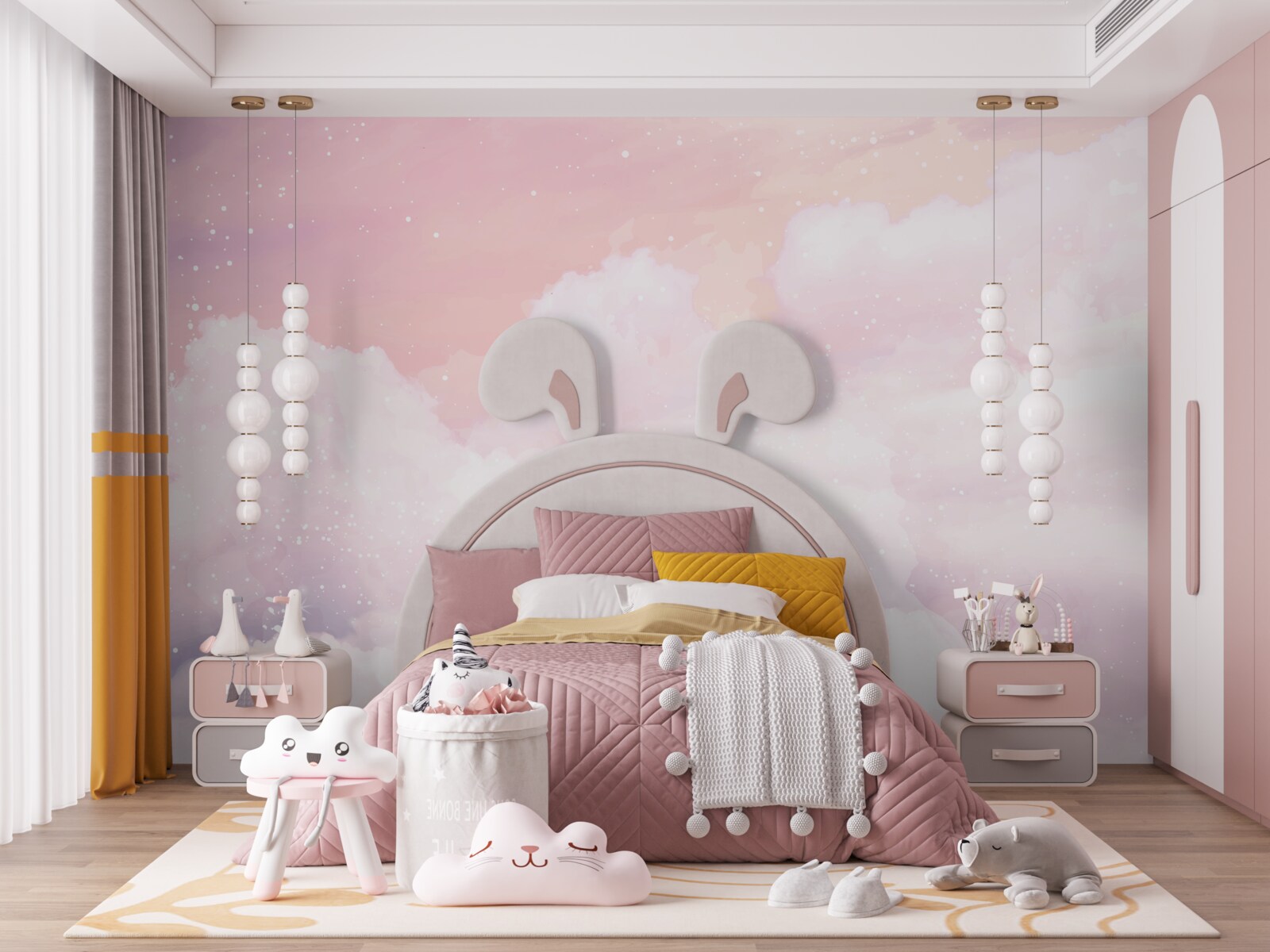 Fototapeta pochúťka ružového a bieleho oblaku