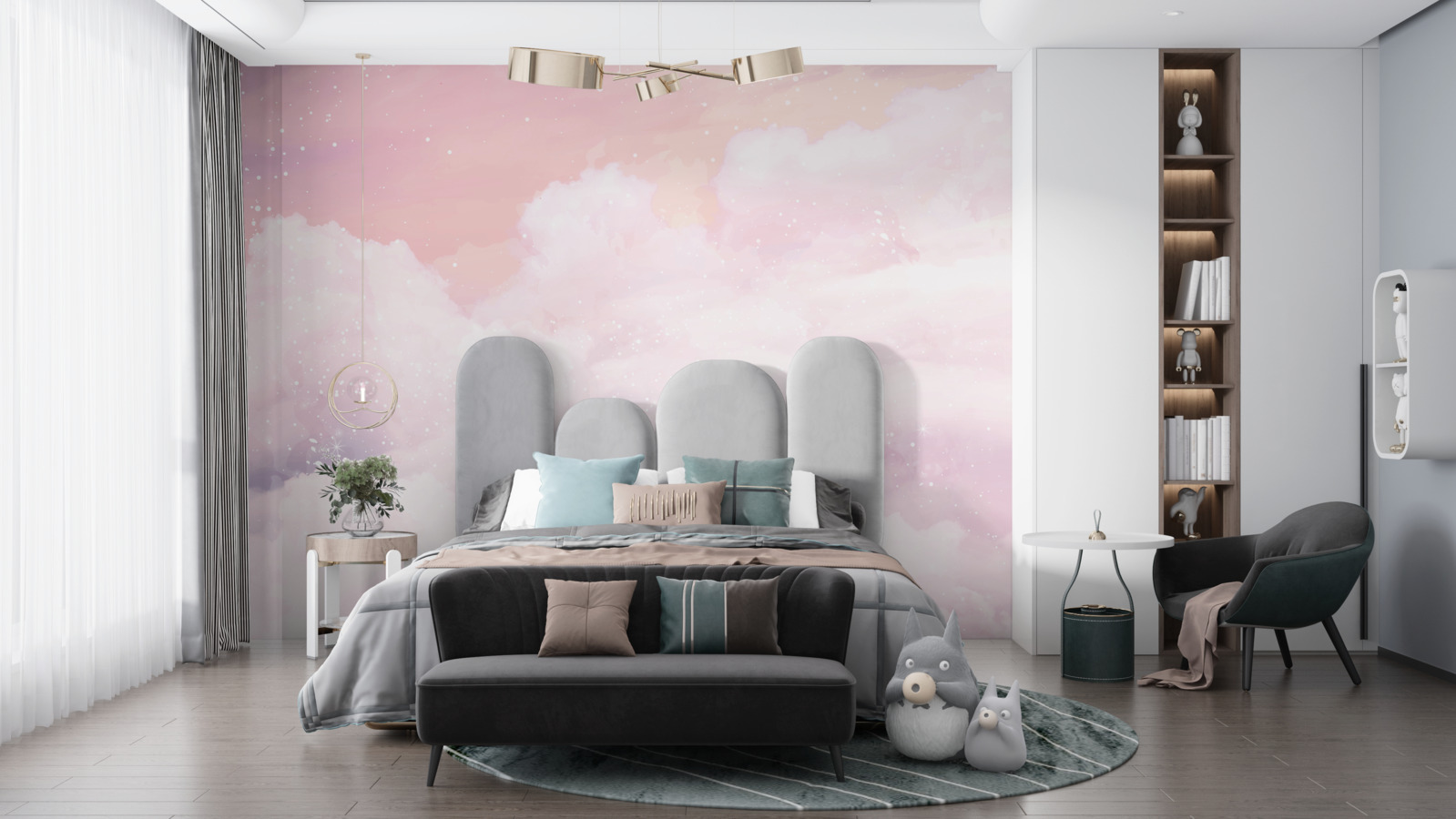 Fototapeta pochúťka ružového a bieleho oblaku