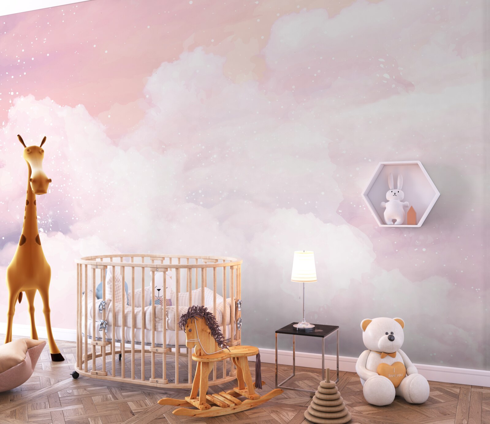 Fototapeta pochúťka ružového a bieleho oblaku