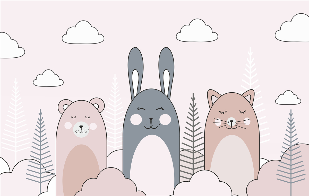 Fototapeta zvieratá sa usmievajú so zavretými očami