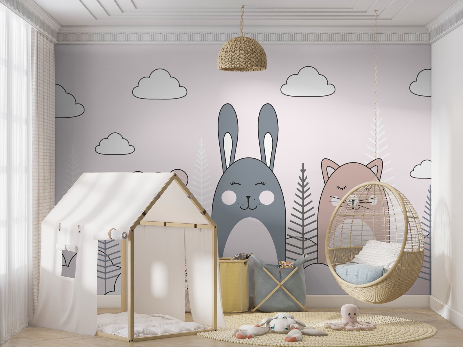 Fototapeta zvieratá sa usmievajú so zavretými očami