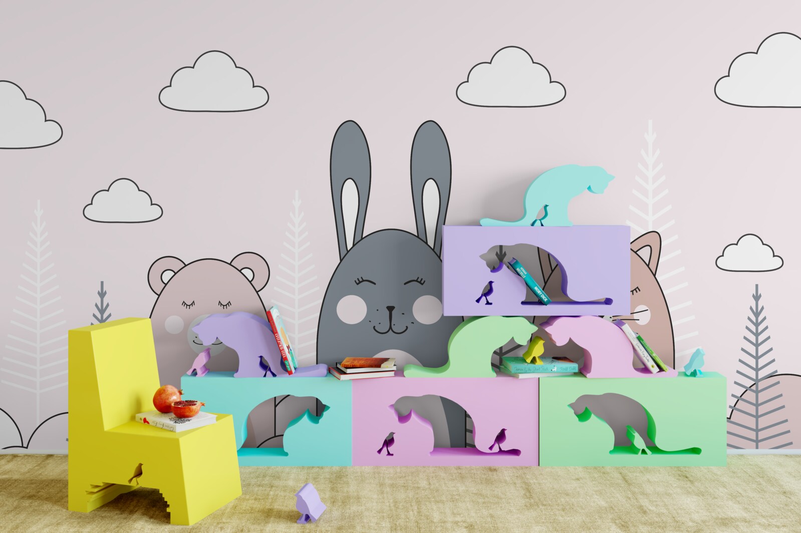 Fototapeta zvieratá sa usmievajú so zavretými očami