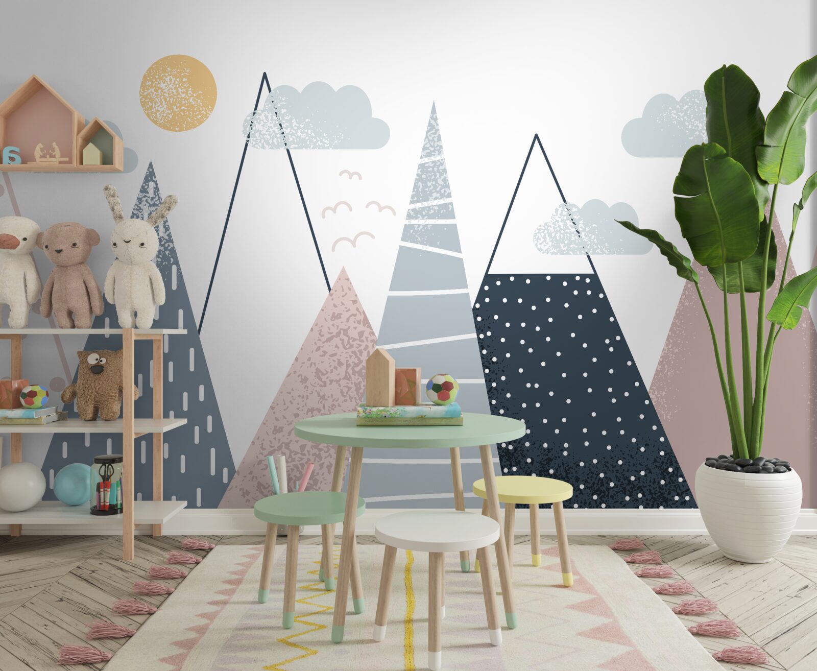 Fototapeta vrcholky hôr sú osvetlené slnkom