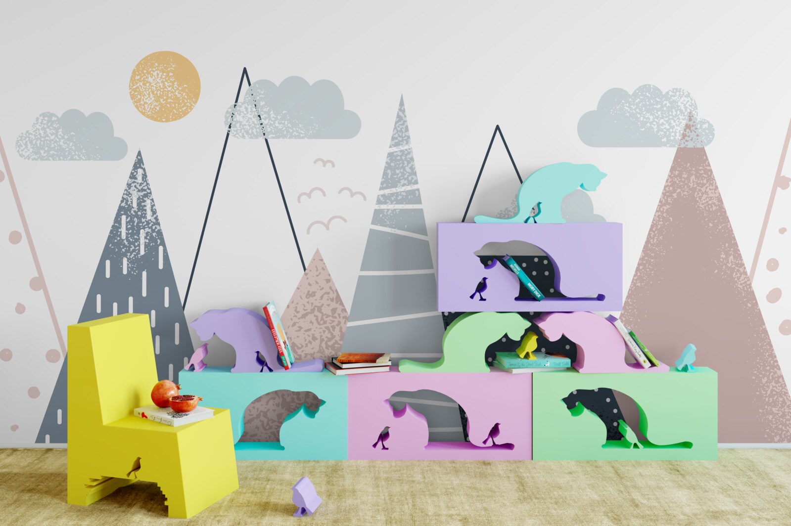 Fototapeta vrcholky hôr sú osvetlené slnkom