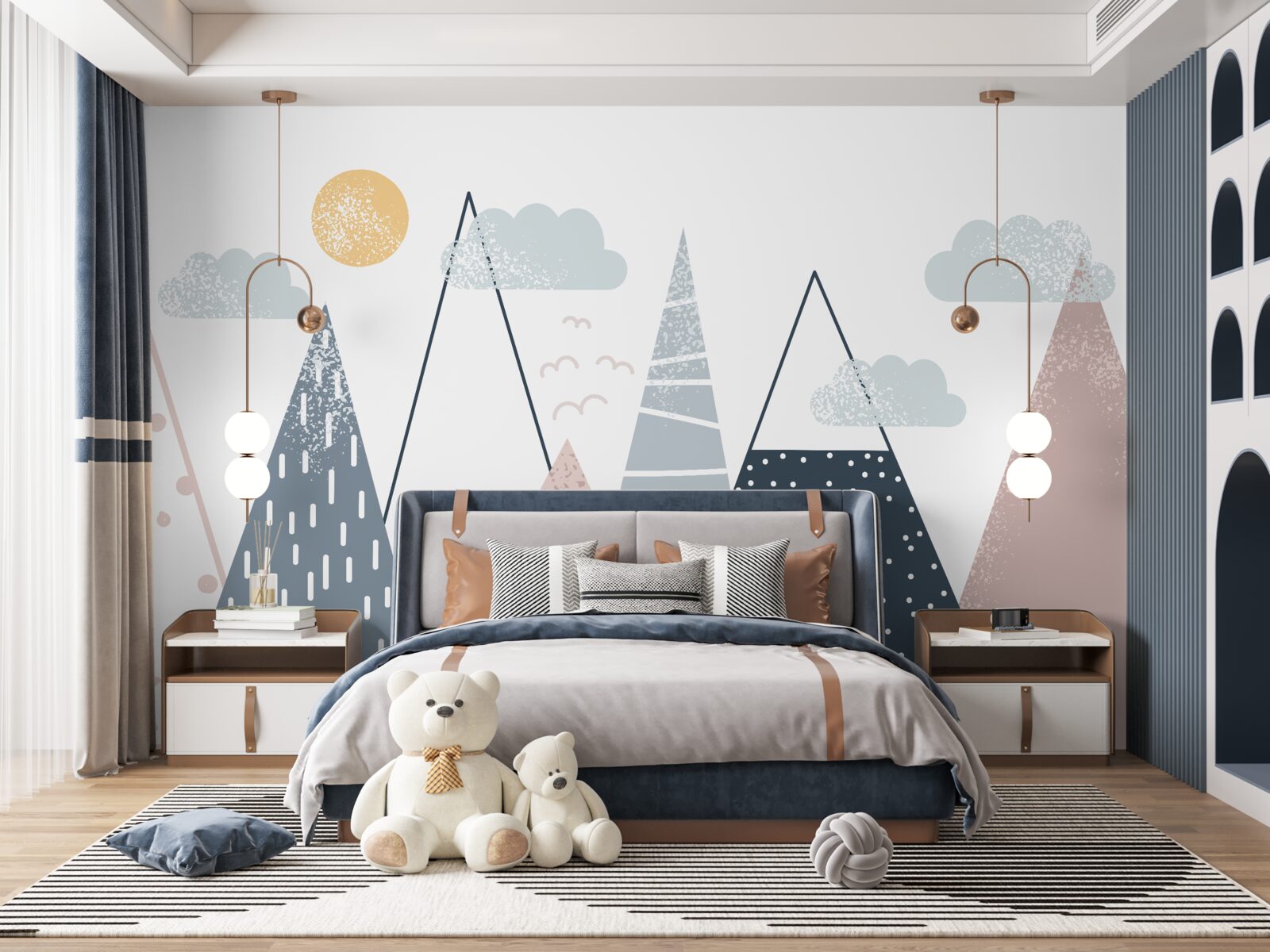 Fototapeta vrcholky hôr sú osvetlené slnkom