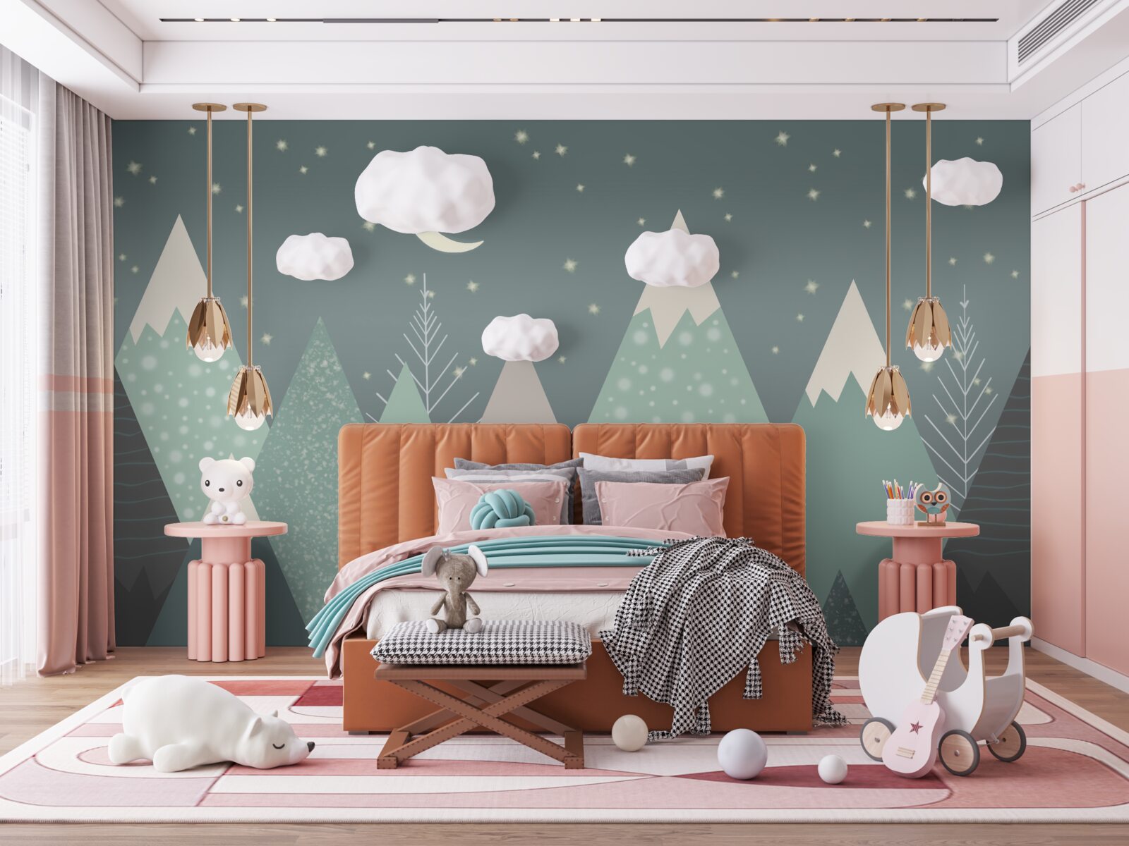 Fototapeta hory v mesačnom svite