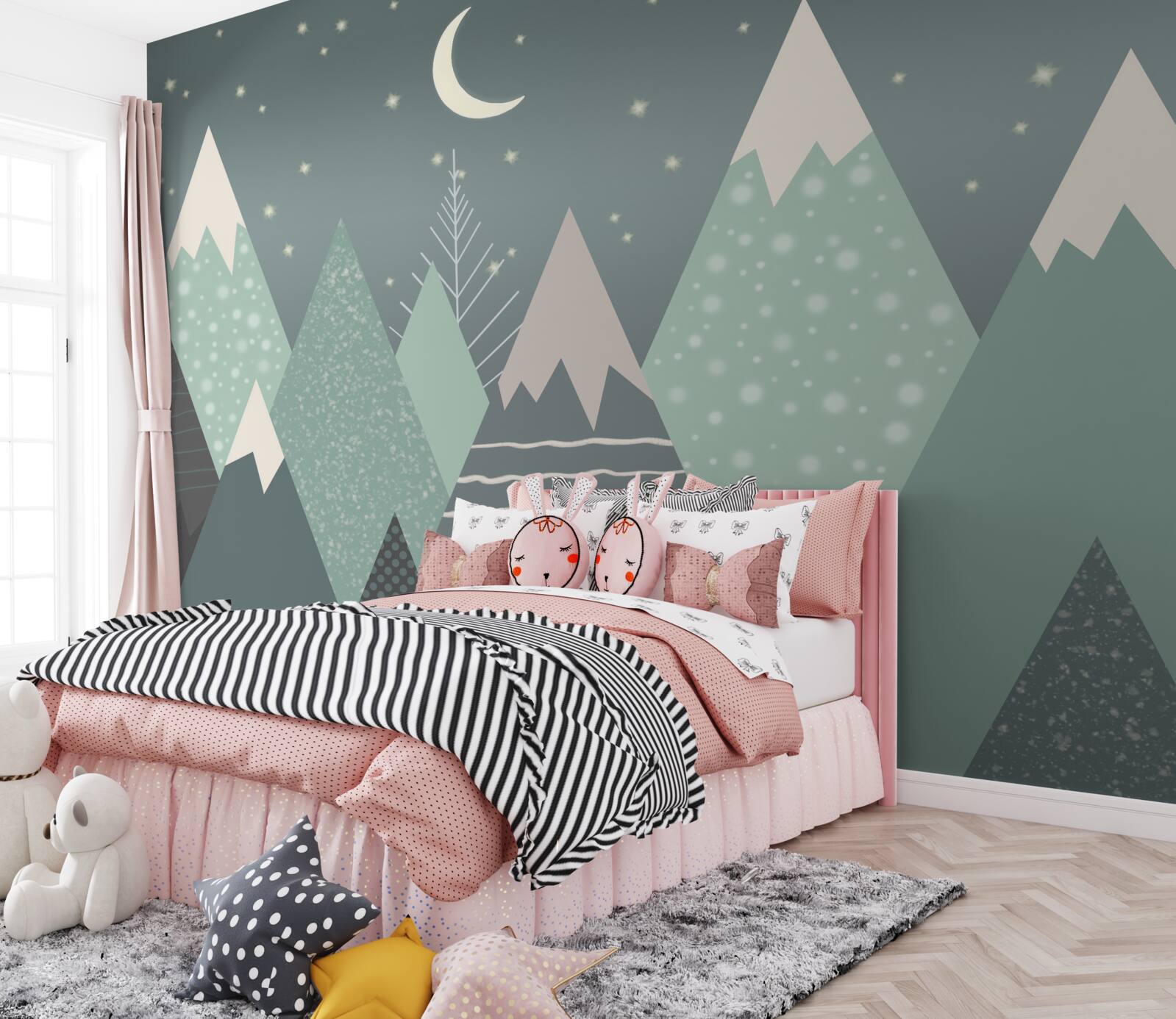 Fototapeta hory v mesačnom svite