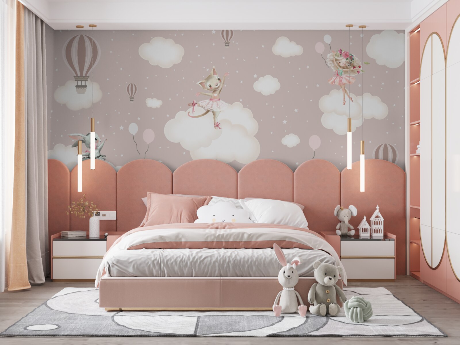 Fototapeta očarujúce stvorenia osvetľujú oblaky