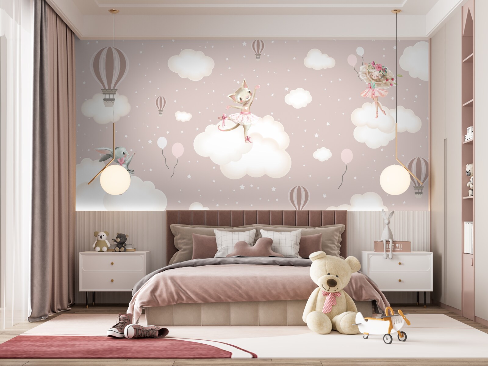 Fototapeta očarujúce stvorenia osvetľujú oblaky