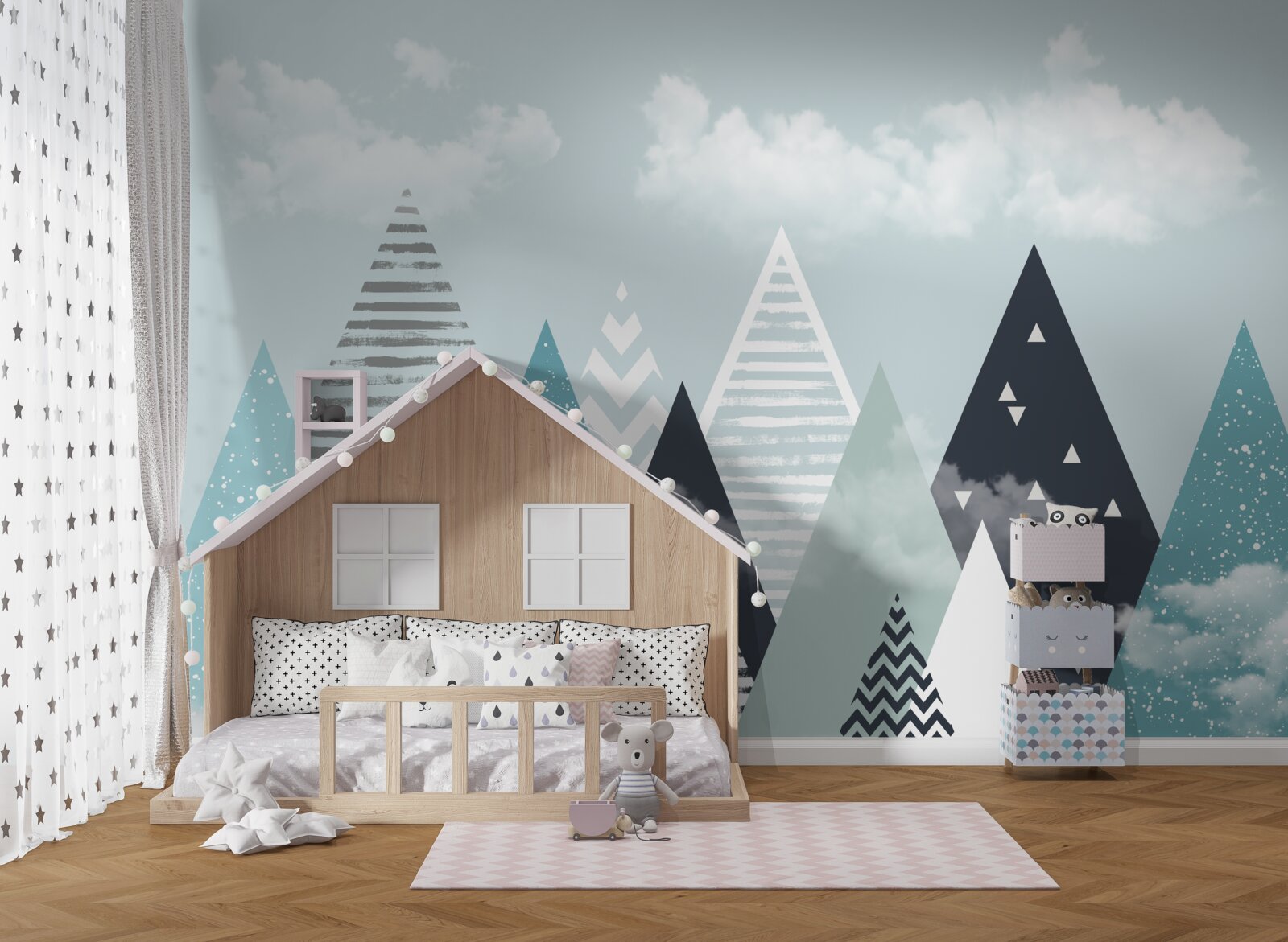 Fototapeta obrysové obrázky hôr s rôznymi mierkami a odtieňmi