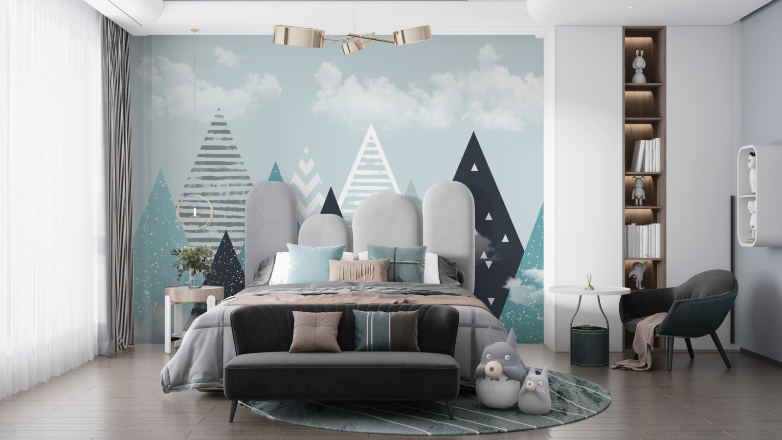 Fototapeta obrysové obrázky hôr s rôznymi mierkami a odtieňmi