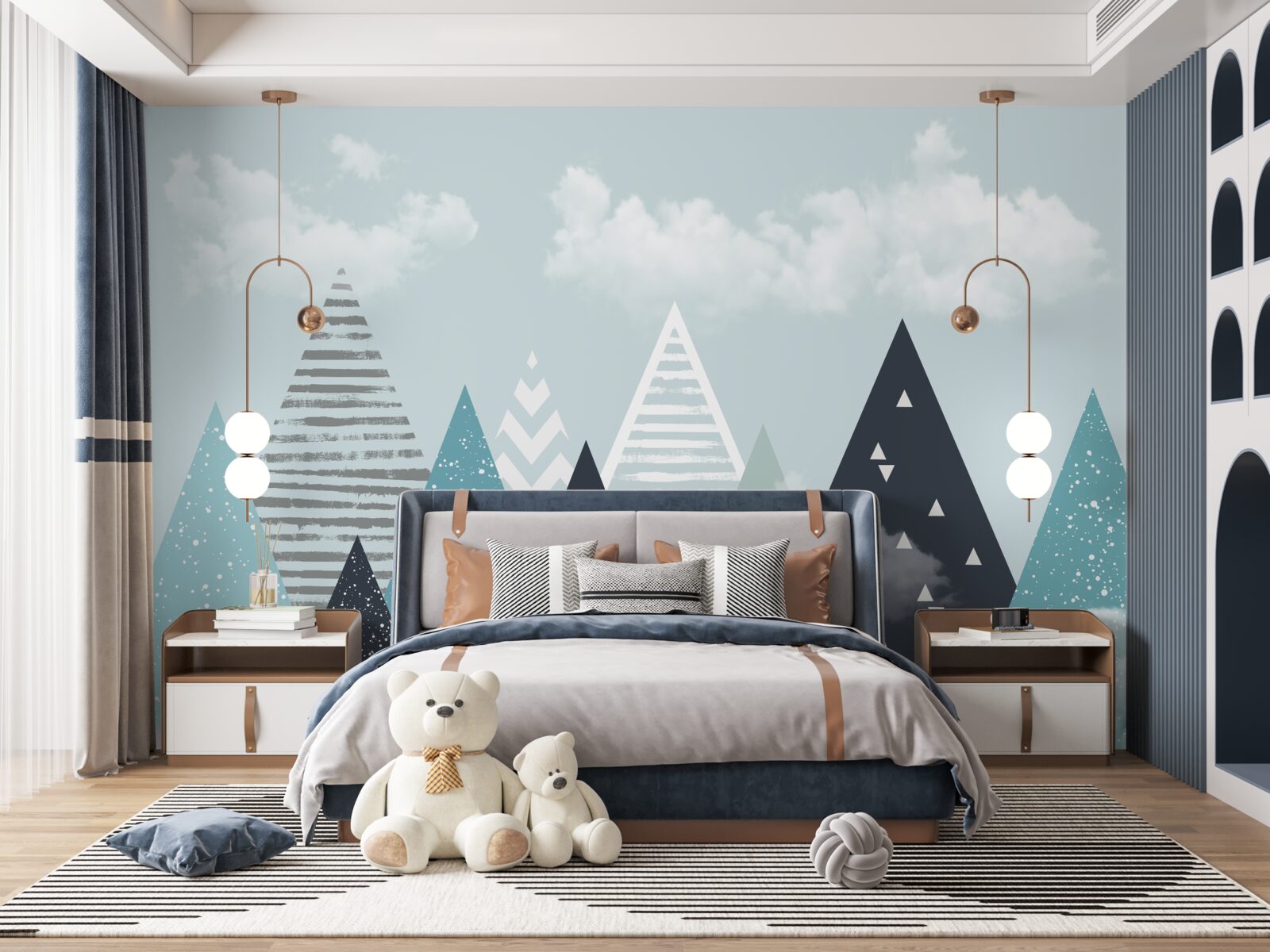 Fototapeta obrysové obrázky hôr s rôznymi mierkami a odtieňmi