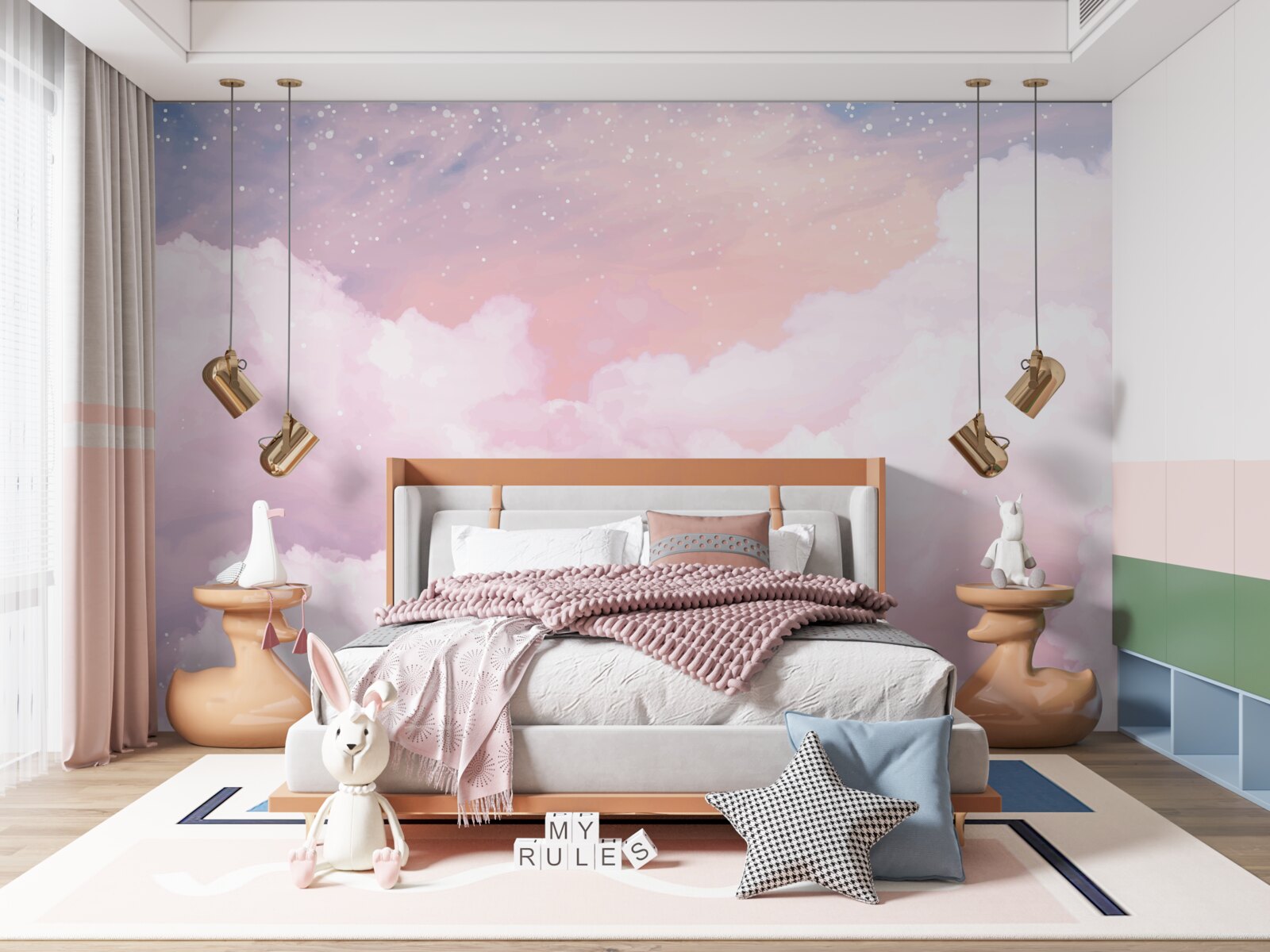 Fototapeta jemne ružové obláčiky