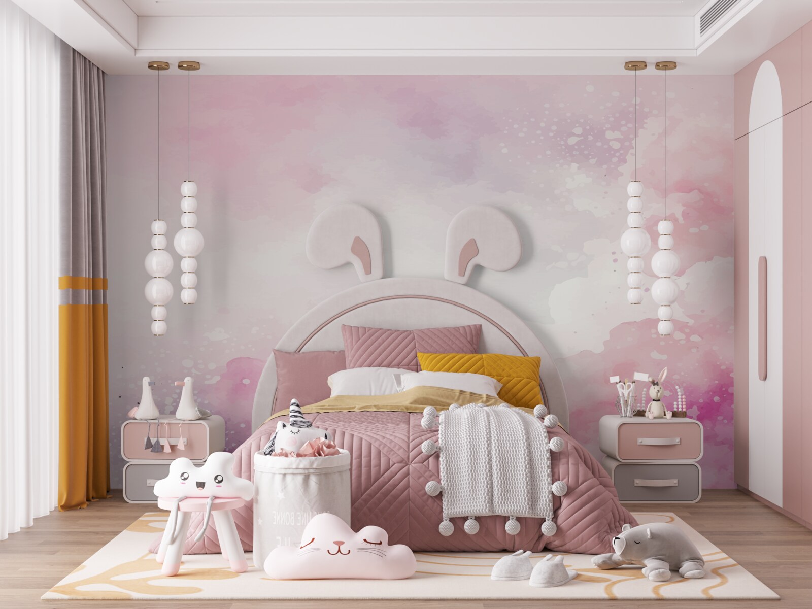 Fototapeta mäkké pozadie vyrobené v ružových akvarelových odtieňoch