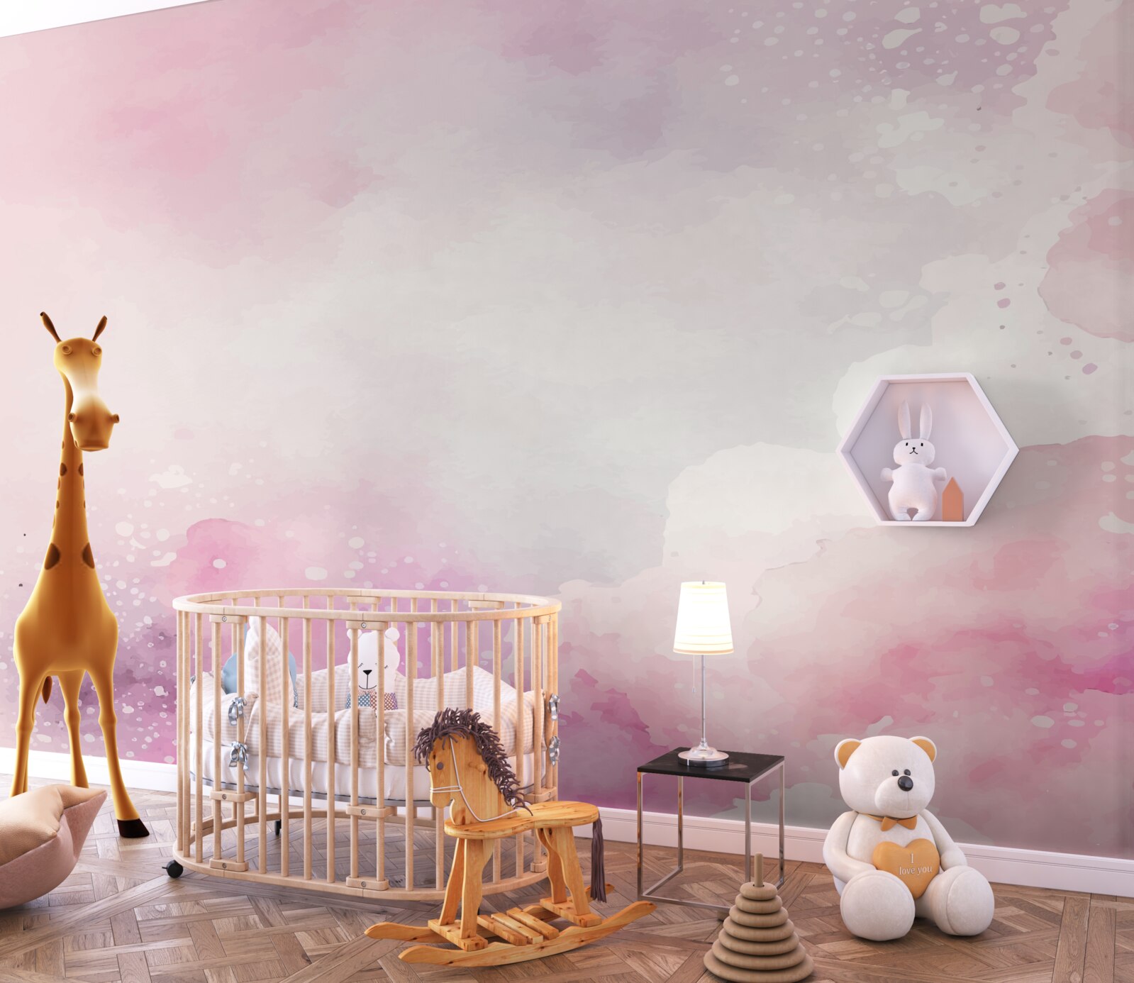 Fototapeta mäkké pozadie vyrobené v ružových akvarelových odtieňoch